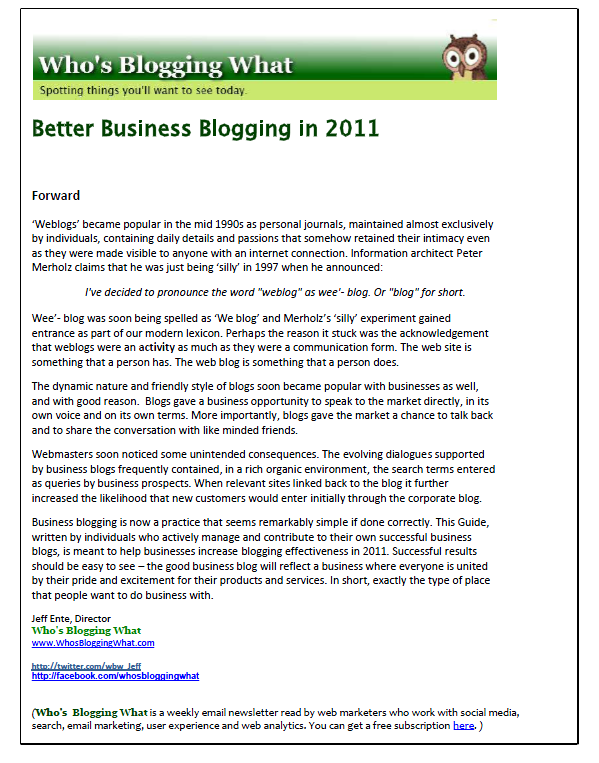 Better Business Blogging