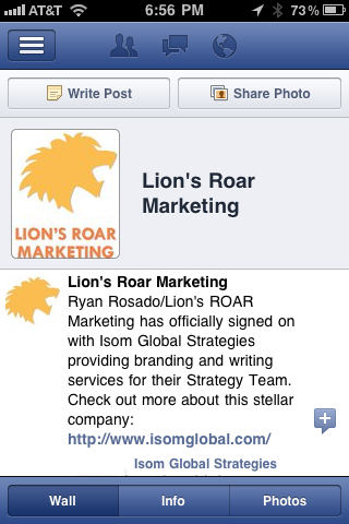 Lion's ROAR Marketing Facebook Page