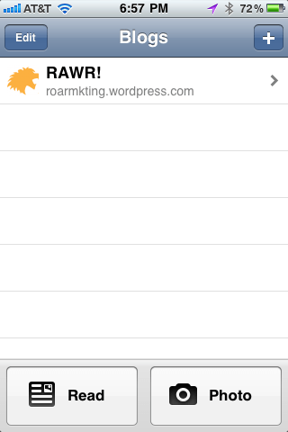 wordpress for iphone screenshot