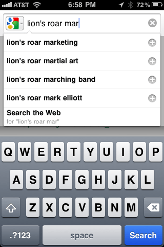 Google Mobile App Screenshot